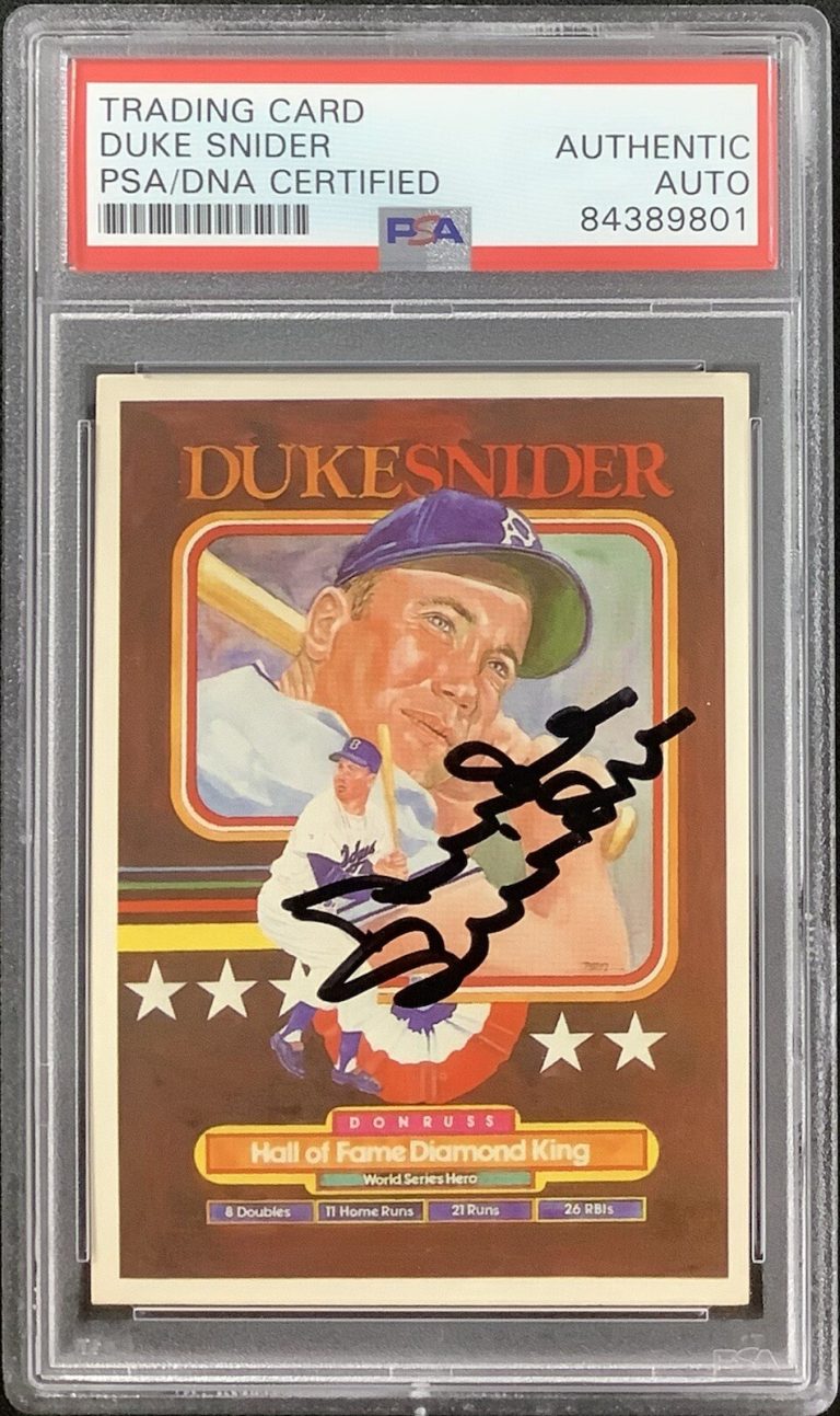 Duke Snider Signed 1984 Donruss #648 Baseball Card Mets Autograph HOF PSA/DNA