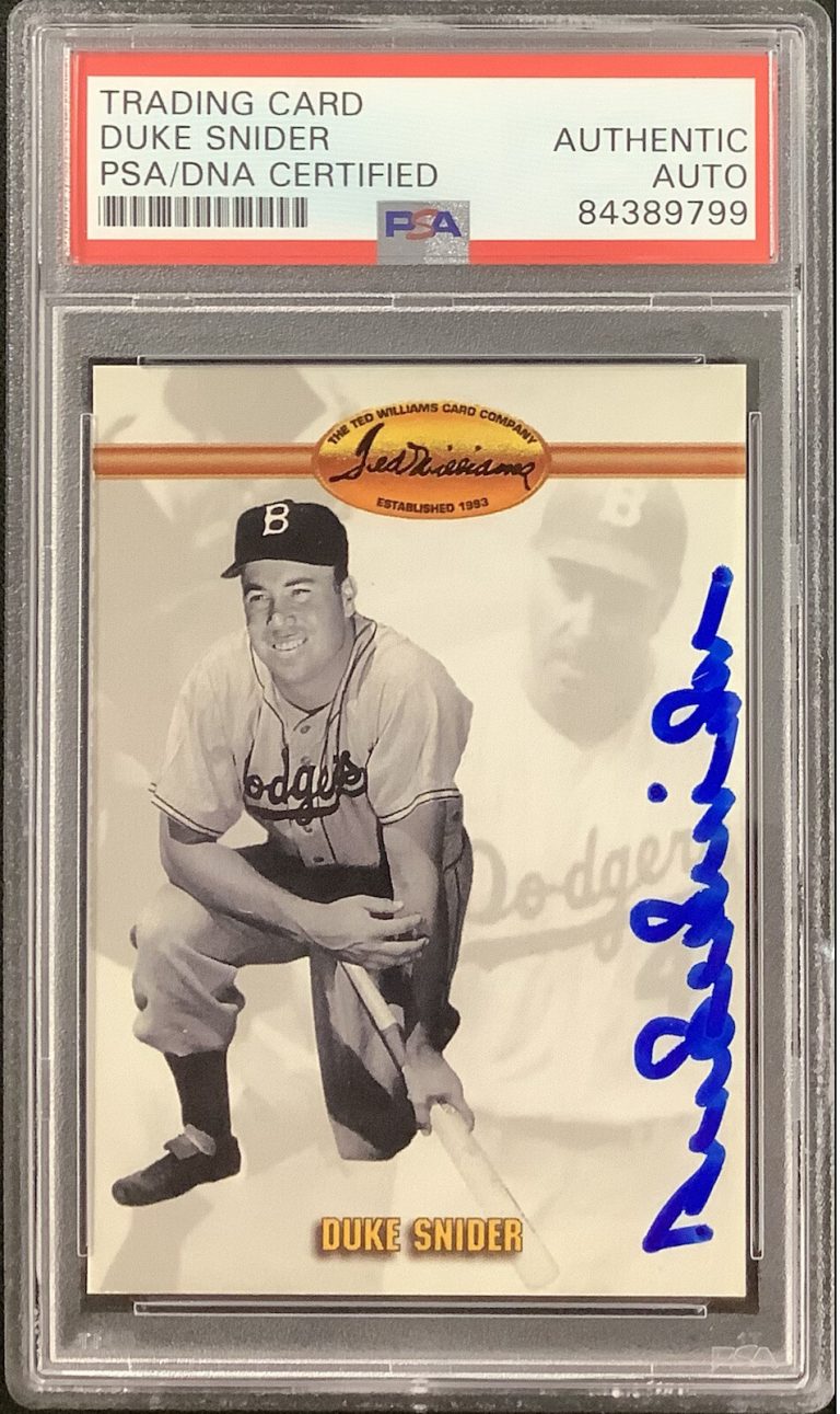 Duke Snider Signed 1993 Williams #16 Baseball Card Dodgers Autograph HOF PSA/DNA