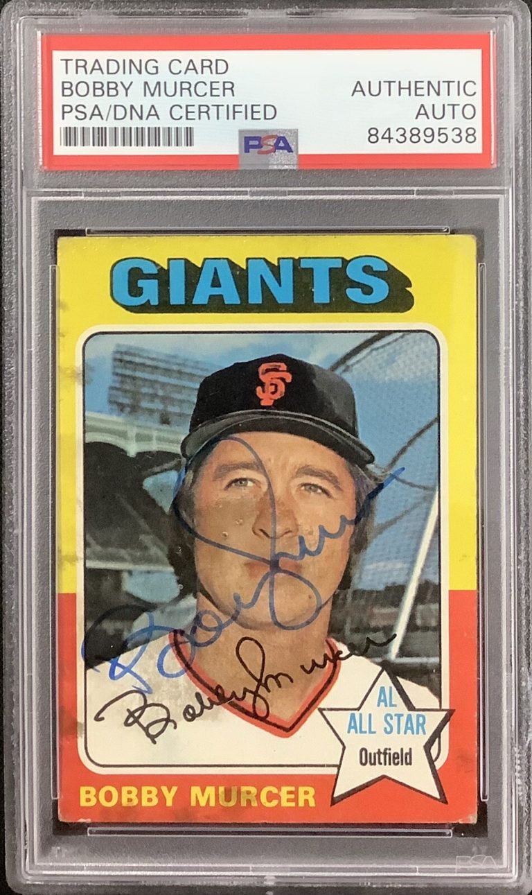 Bobby Murcer Signed 1975 Topps #350 Baseball Card SF Giants GG Autograph PSA/DNA