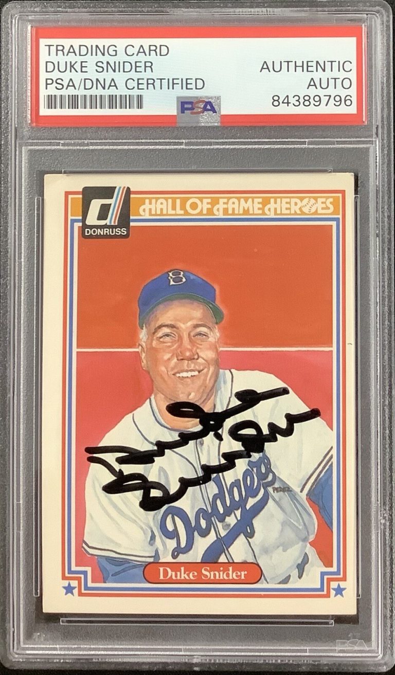 Duke Snider Signed 1983 Donruss #14 Baseball Card Dodgers Autograph HOF PSA/DNA