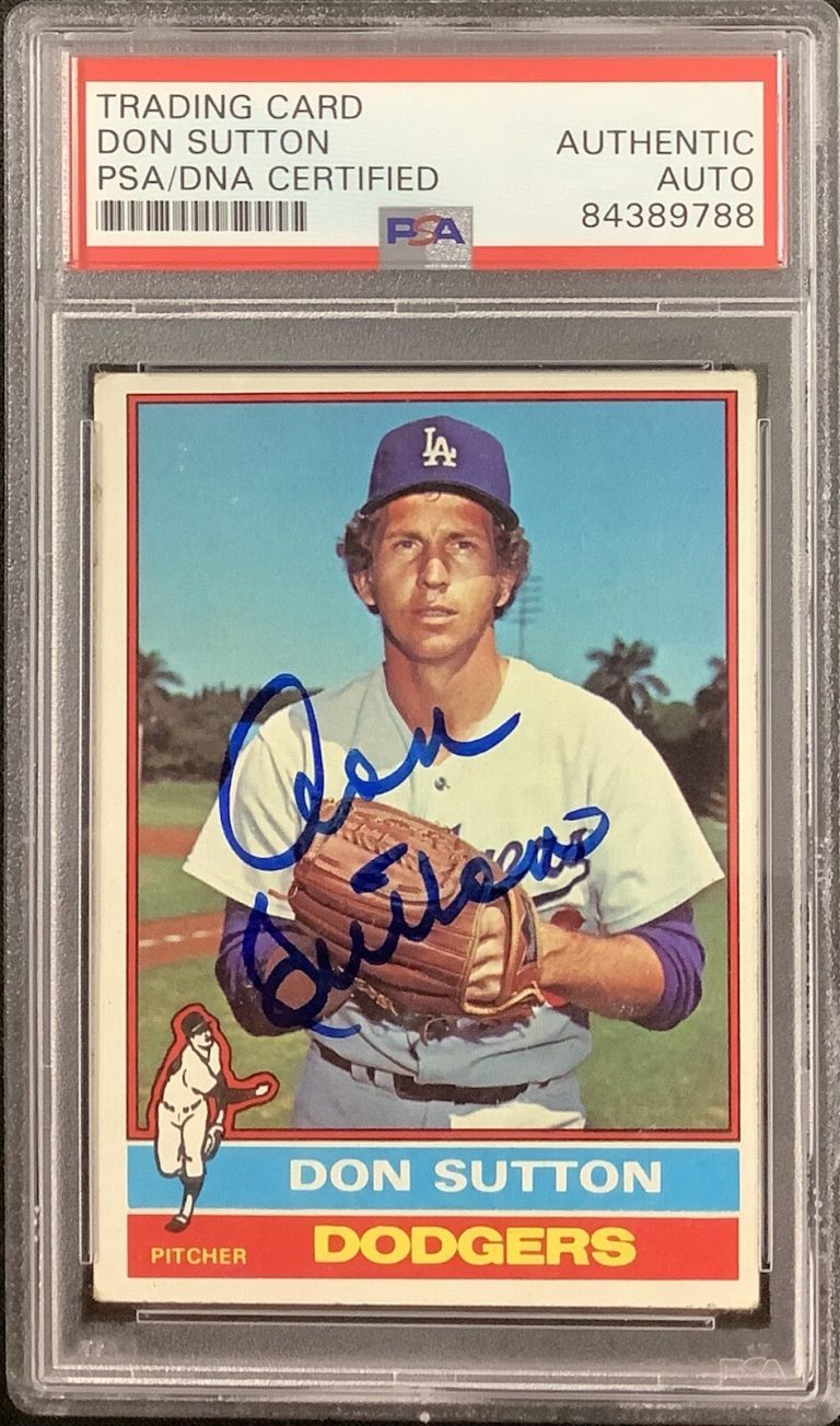 Don Sutton Signed 1976 Topps #530 Card Brewers Dodgers Autograph HOF PSA/DNA