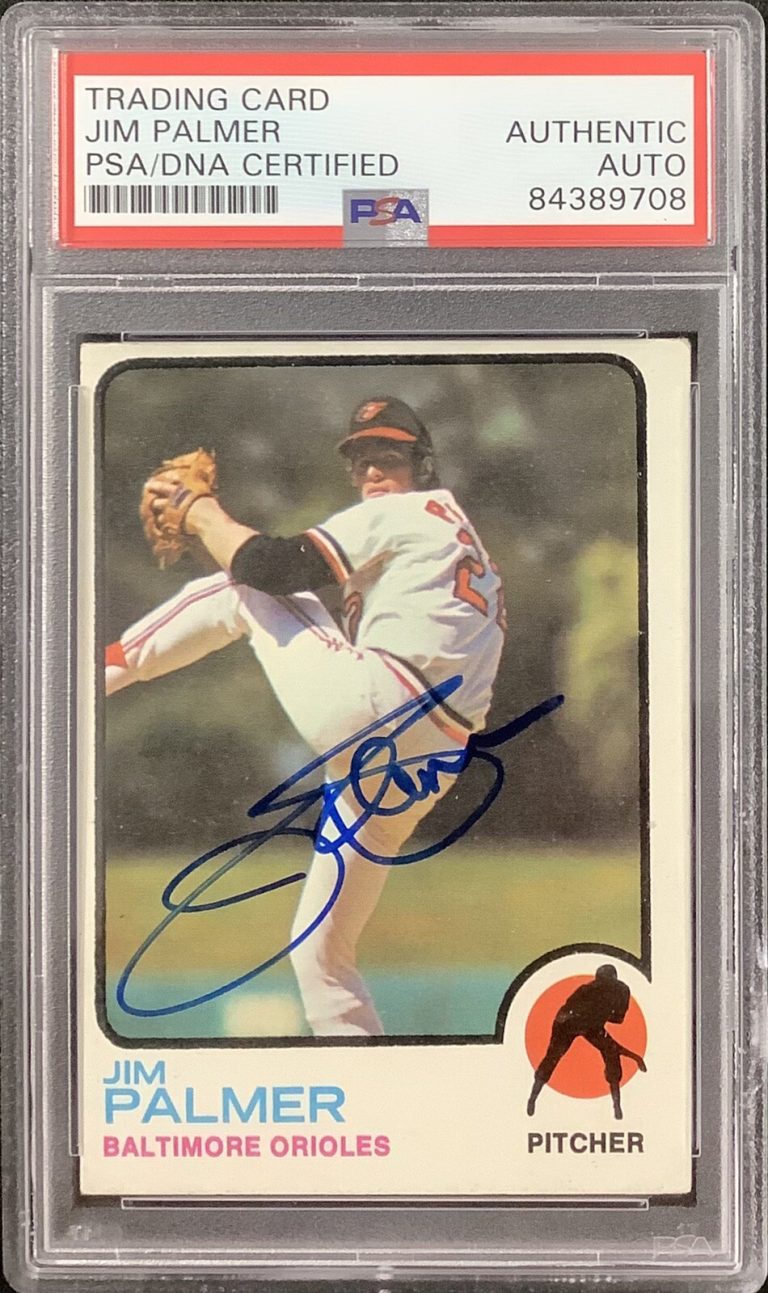 Jim Palmer Signed 1973 Topps #160 Baseball Card Baltimore Orioles HOF PSA/DNA