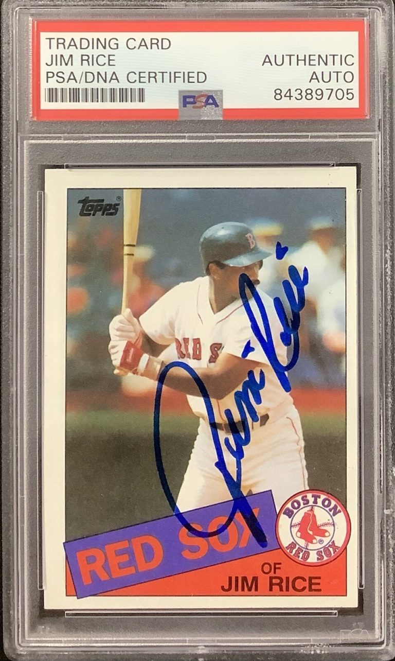 Jim Rice Signed 1985 Topps #150 Card Autograph Boston Red Sox HOF SS PSA/DNA