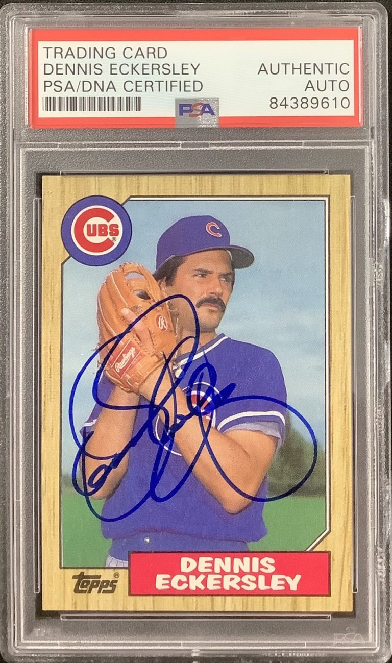 Dennis Eckersley Signed 1987 Topps #459 Baseball Card Cubs Autograph HOF PSA/DNA