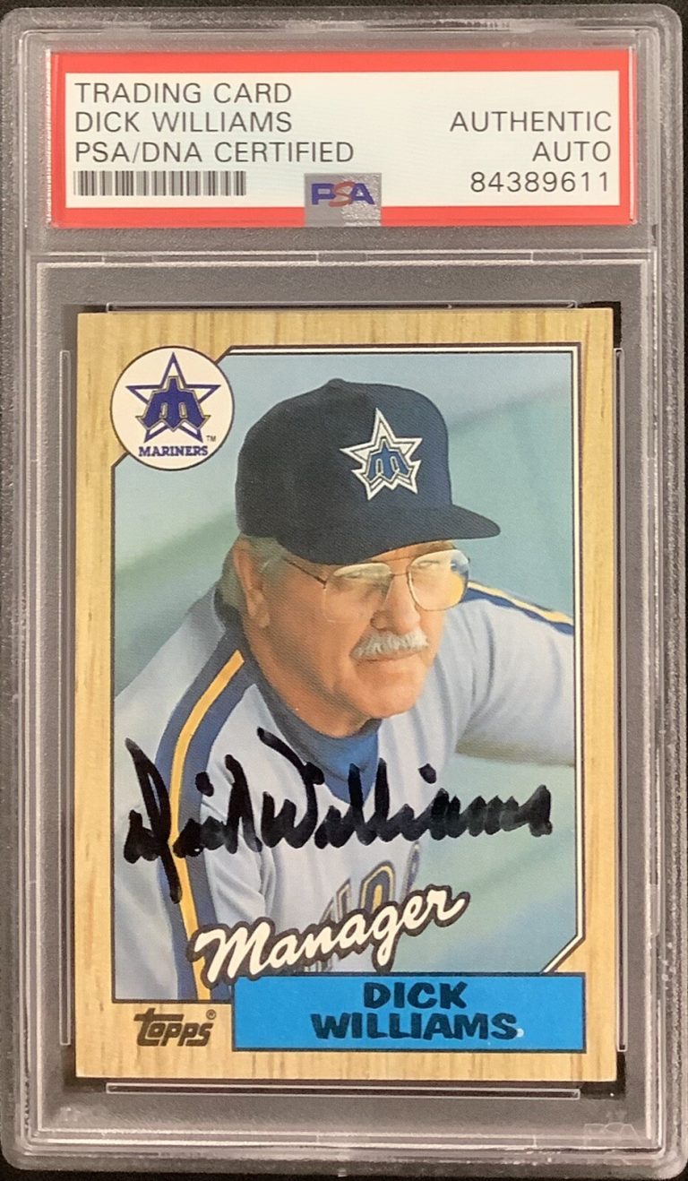 Dick Williams Signed 1987 Topps #418 Baseball Card Mariner Autograph HOF PSA/DNA