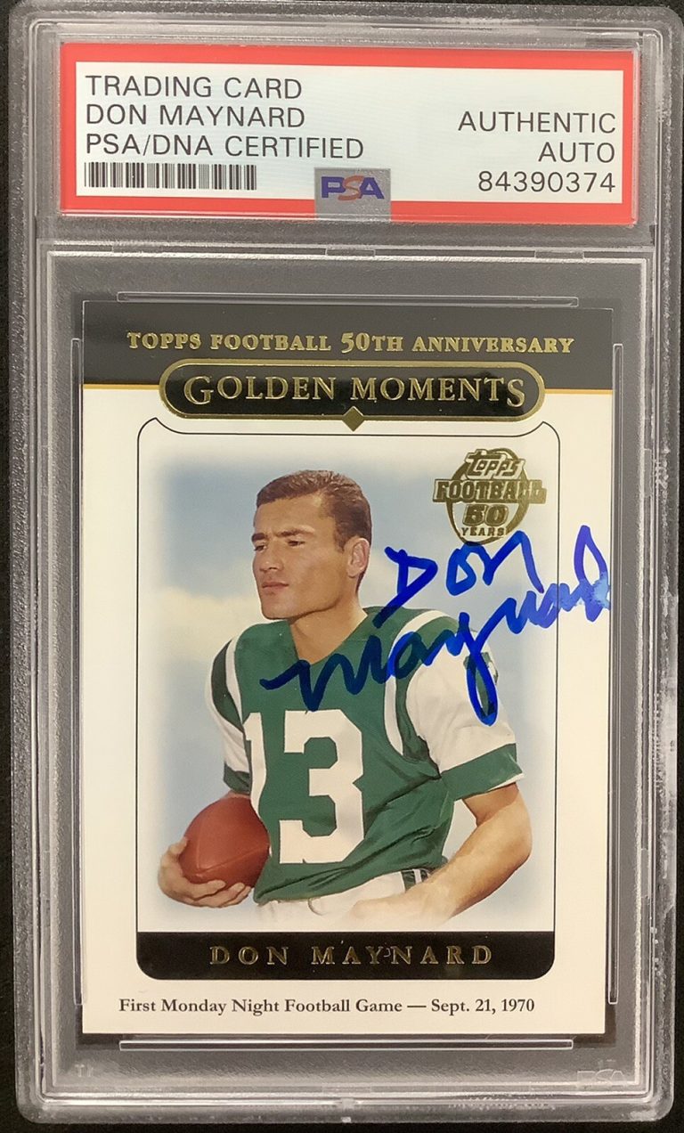 Don Maynard Signed 2005 Topps #328 Football Card NY Jets Autograph HOF PSA/DNA