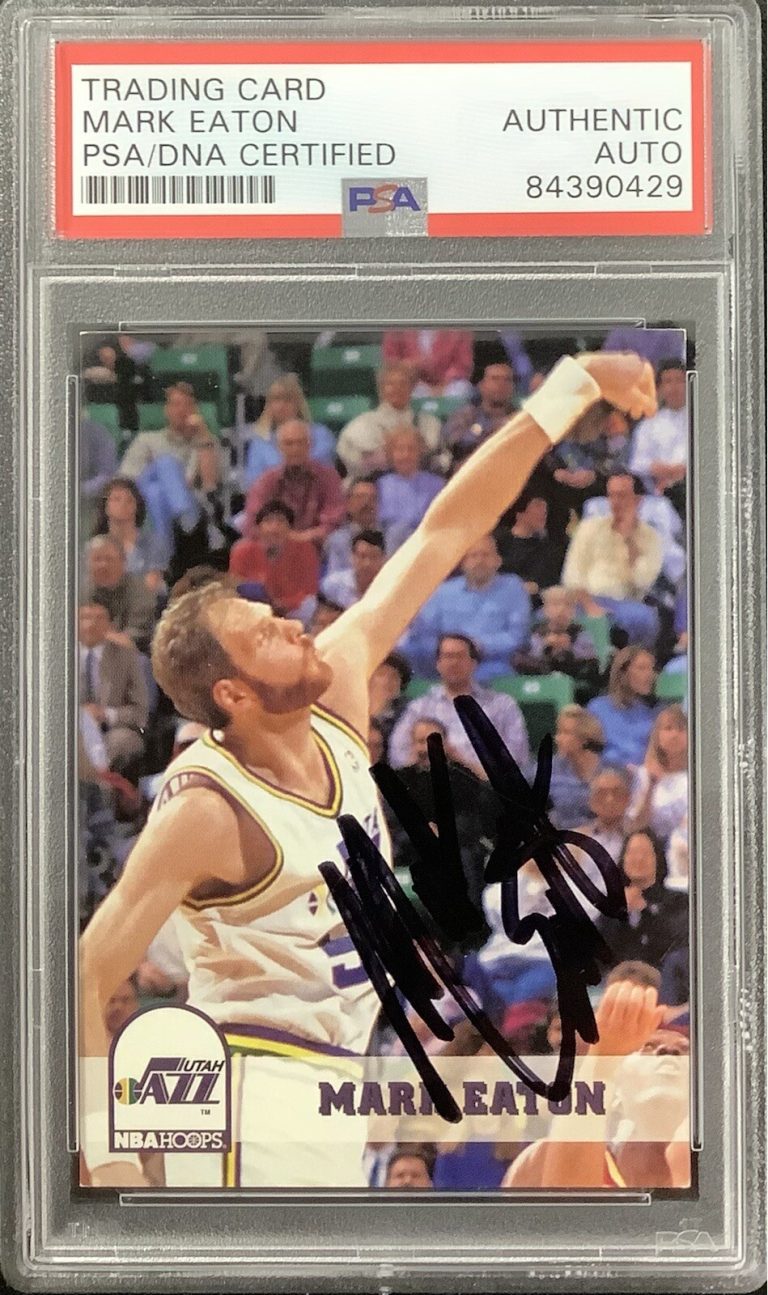 Mark Eaton Signed 1990 Hoops #215 Basketball Card Utah Jazz AS Autograph PSA/DNA