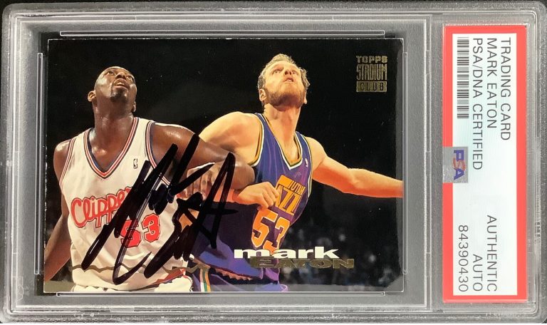 Mark Eaton Signed 1993 Topps #96 Stadium Club Card Utah Jazz Autograph PSA/DNA
