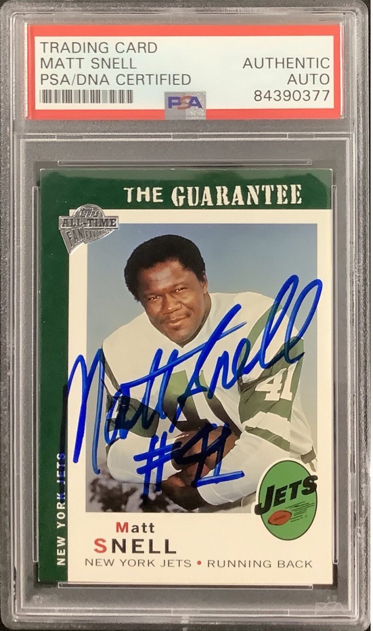 Matt Snell Signed 2005 Topps #69 Football Card New York Jets Autograph PSA/DNA