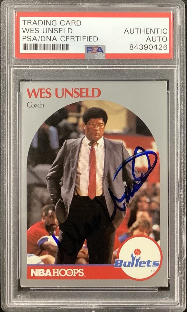 Wes Unseld Signed 1990 Hoops #331 Basketball Card Bullets Coach Auto PSA/DNA