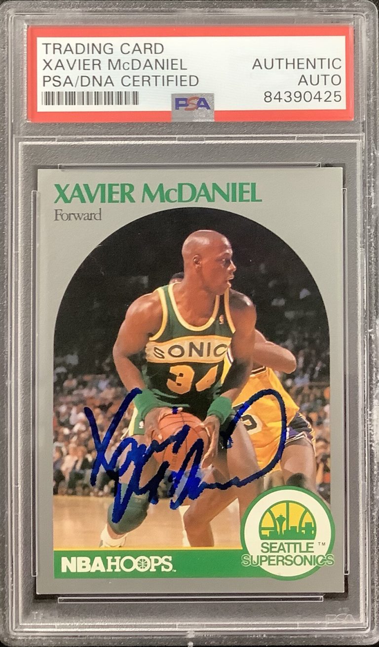 Xavier McDaniel Signed 1990 Hoops #280 Basketball Card Sonics Autograph PSA/DNA