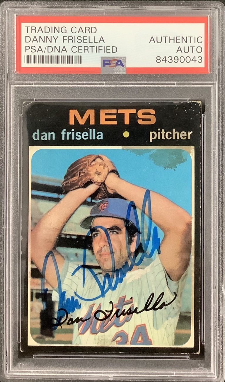 Danny Frisella Signed 1971 Topps #104 Baseball Card NY Mets Pitcher Auto PSA/DNA