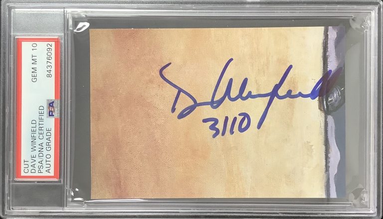 Dave Winfield Signed Cut 3000 Hit Club Yankees Baseball HOF PSA/DNA Auto Gem 10