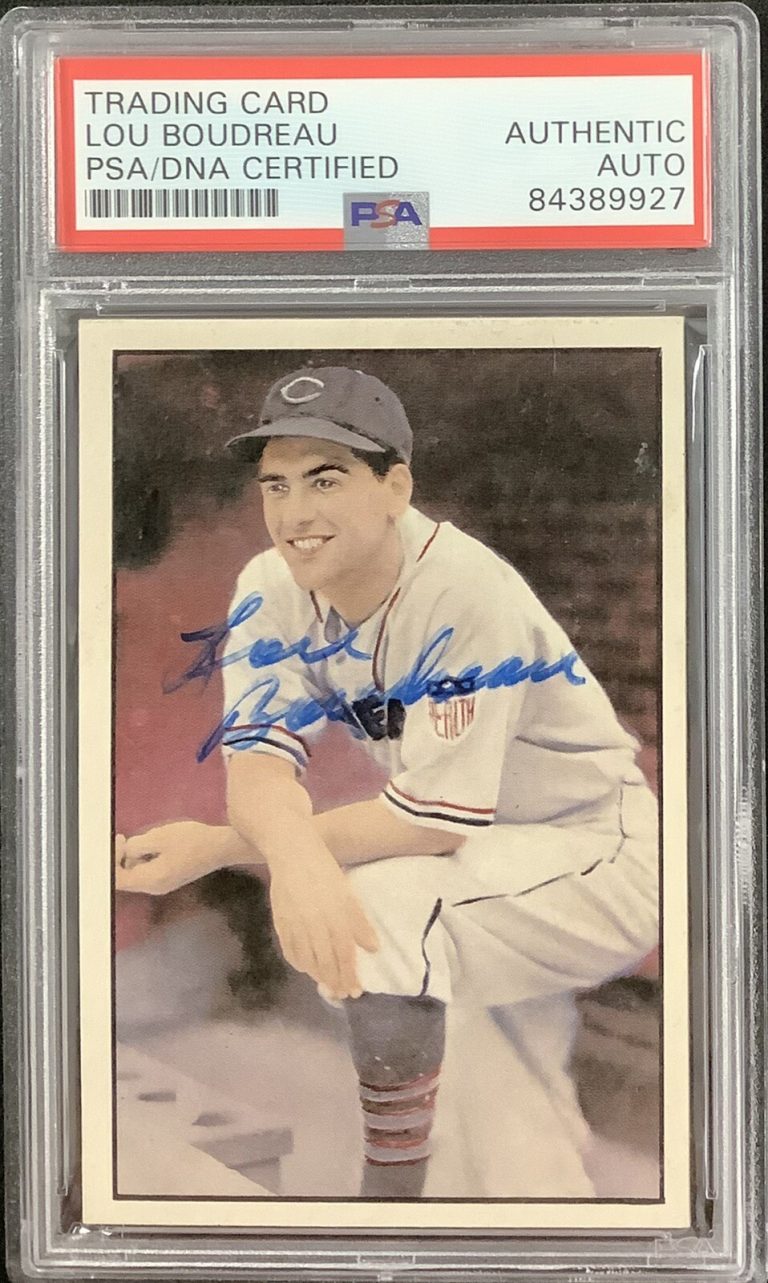 Lou Boudreau Signed 1983 Diamond Classics #103 Card Indians Auto HOF PSA/DNA