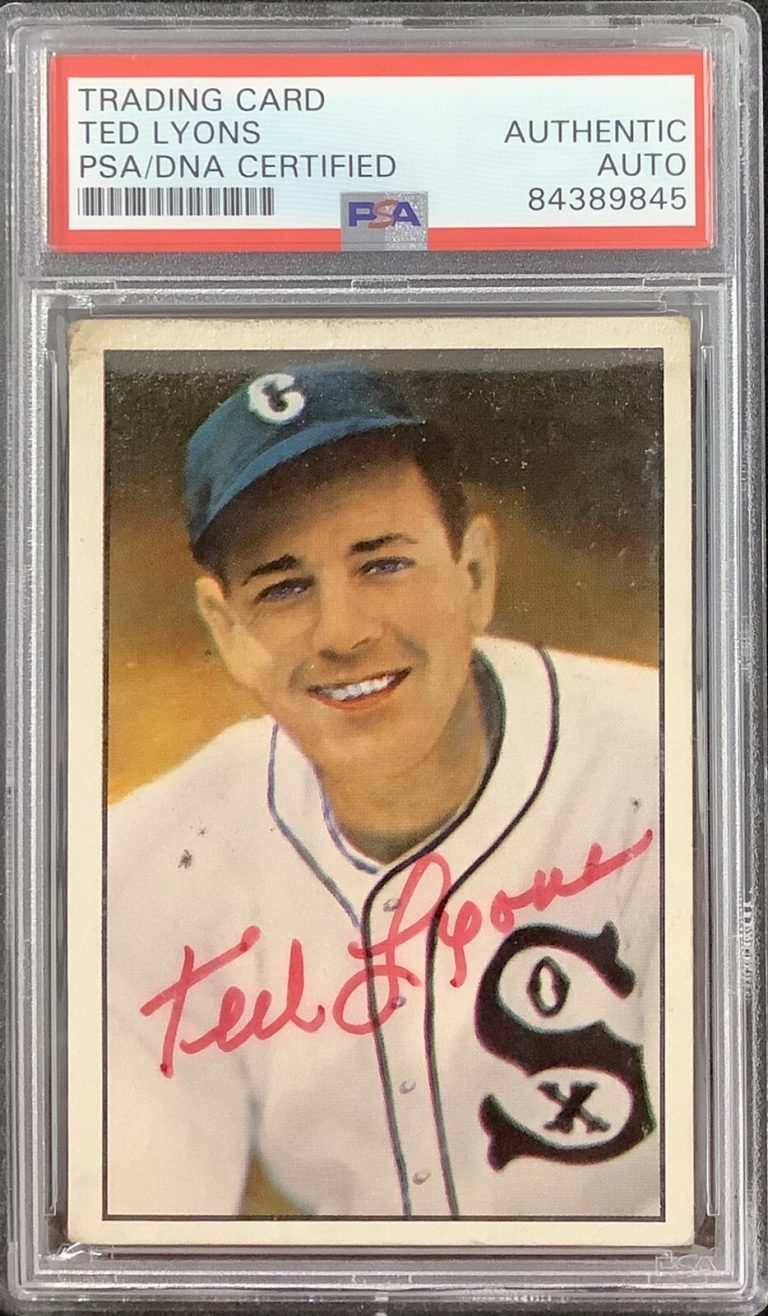 Ted Lyons Signed 1982 Diamond Classics #41 Card White Sox Autograph HOF PSA/DNA