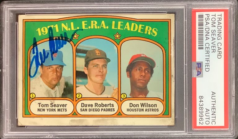 Tom Seaver Signed 1972 Topps #91 Baseball Card NY Mets WSC HOF Autograph PSA/DNA