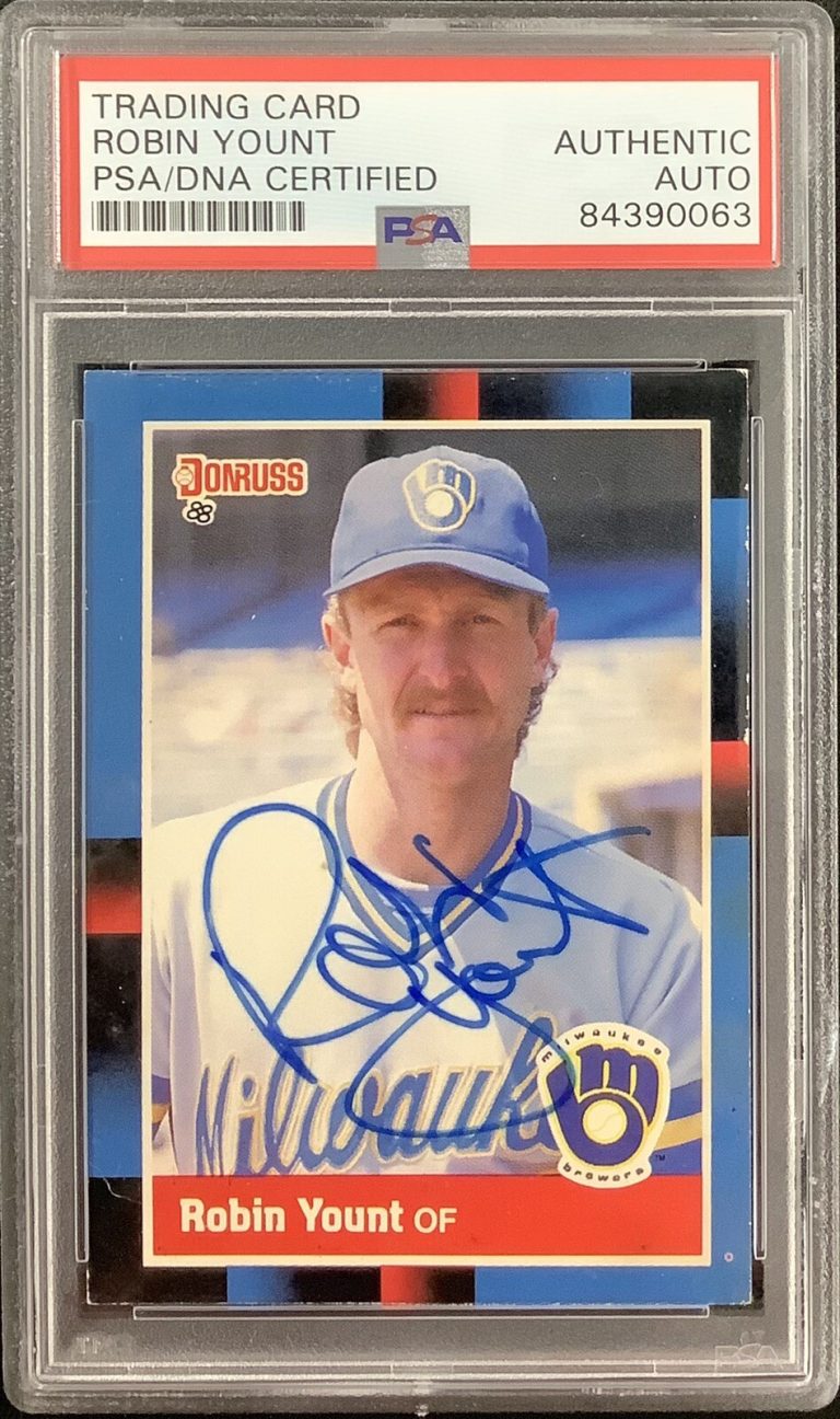 Robin Yount Signed 1988 Donruss #295 Baseball Card Brewers Autograph HOF PSA/DNA