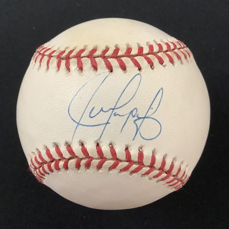 Juan Gonzalez Signed Baseball Budig GAB Texas Rangers SS MVP Autograph PSA/DNA