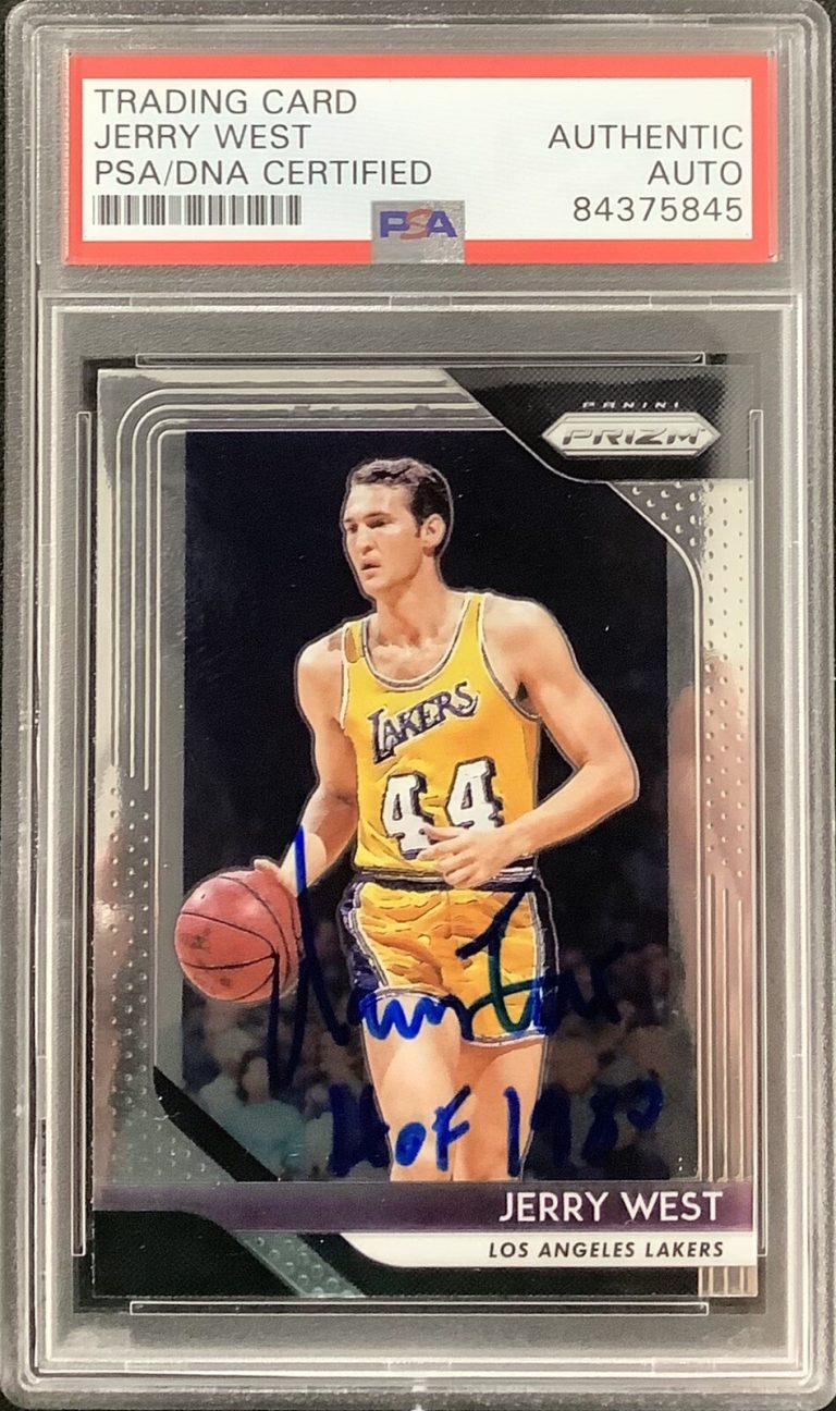 Jerry West Signed 2018 Panini Prizm #145 Card Lakers Auto HOF 1980 Inscr PSA/DNA