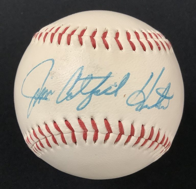 Jim Catfish Hunter Signed Baseball Yankees Athletics Autograph HOF CY WSC JSA