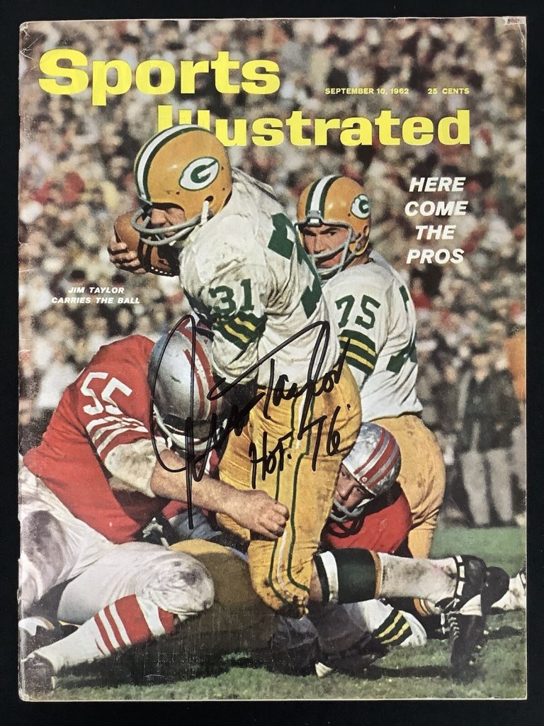 Jim Taylor Signed Sports Illustrated 9/10/62 No Label Packers Autograph HOF JSA