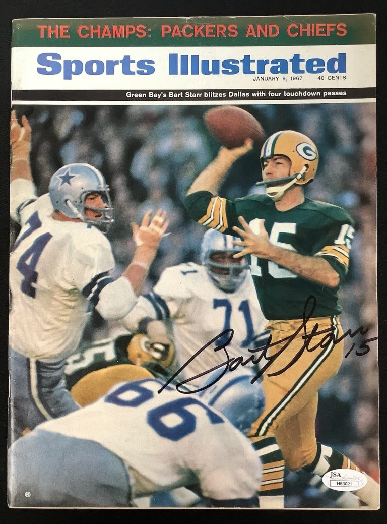 Bart Starr Signed Sports Illustrated 1/9/67 No Label Packers Autograph HOF JSA