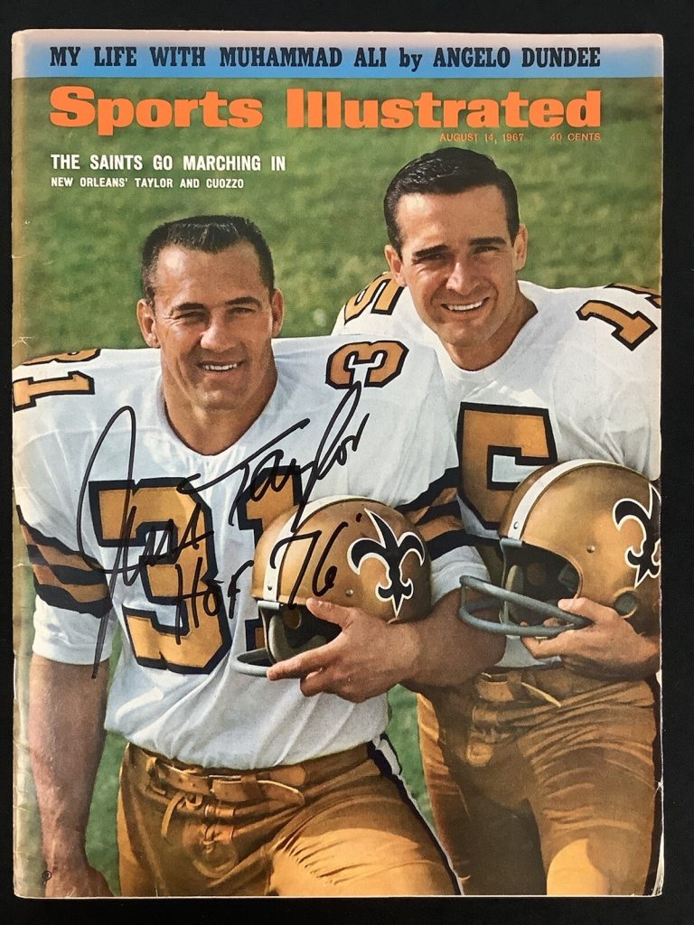 Jim Taylor Signed Sports Illustrated 8/14/67 No Label Packers Autograph HOF JSA