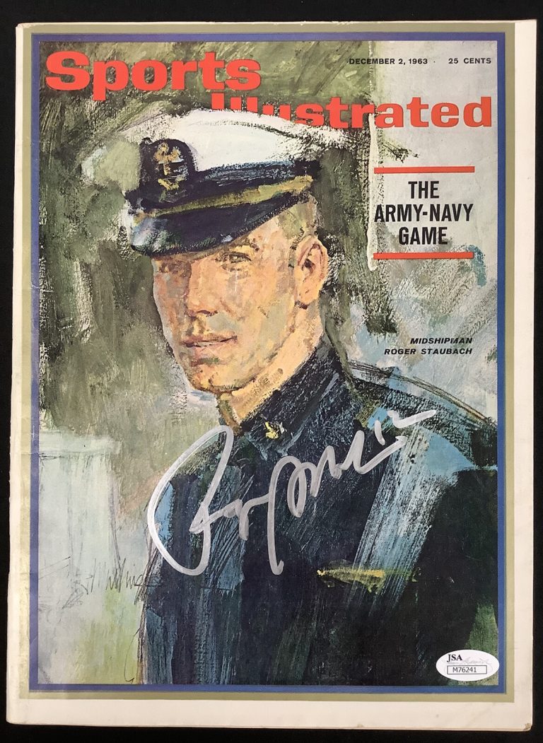 Roger Staubach Signed Sports Illustrated 12/2/63 No Label Navy Autograph HOF JSA