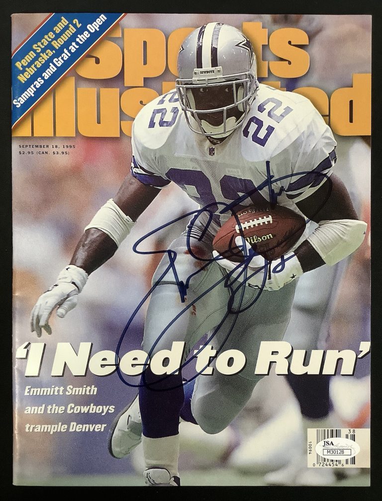 Emmitt Smith Signed Sports Illustrated Mag9/18/95 No Label Cowboys Auto HOF JSA
