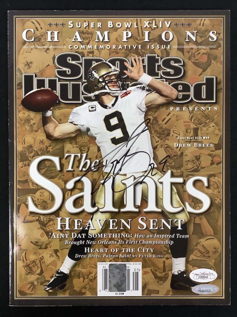 Drew Brees Signed Sports Illustrated 2/11/10 No Label NO Saints Autograph JSA
