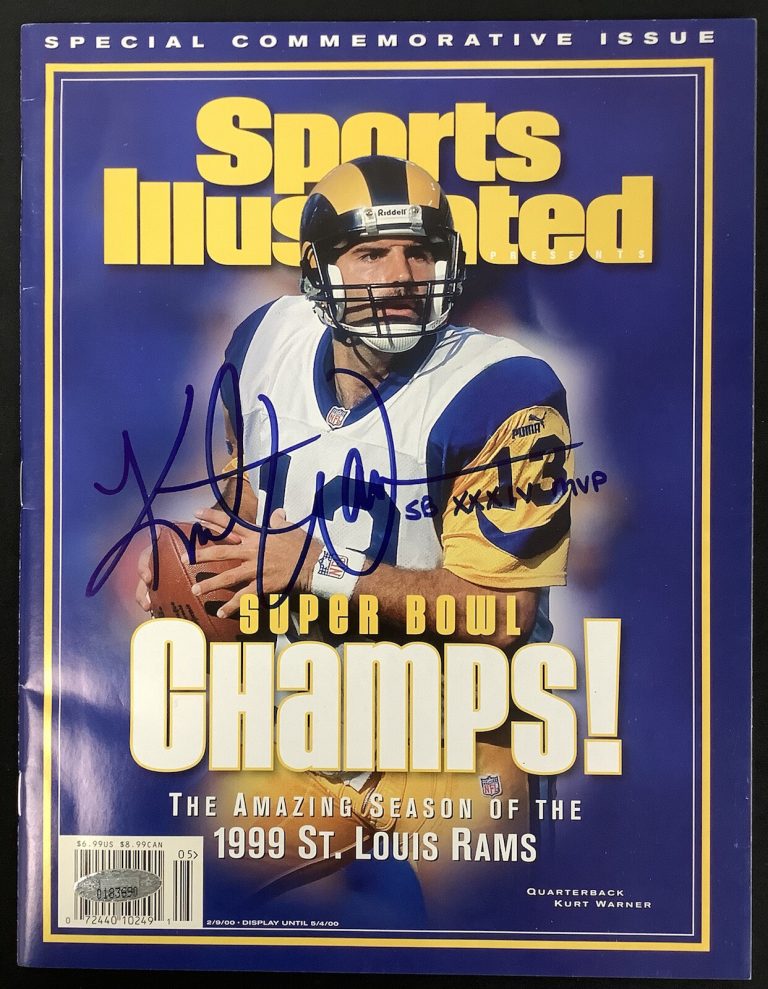 Kurt Warner Signed Sports Illustrated 2/9/00 No Label Rams Auto HOF TriStar