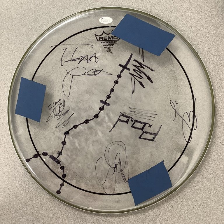 P.O.D. Signed Drumhead 15” Concert Used Remo Noah Wuv Bernardo Sonny +3 Auto JSA