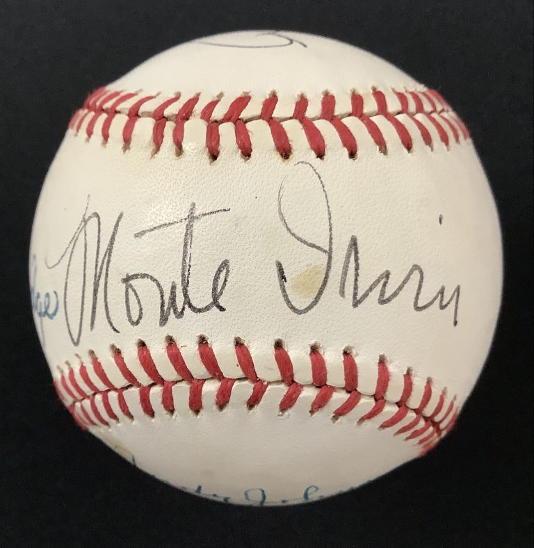 Negro League Signed Baseball LMP Monte Irvin Judy Johnson +2 Autos HOF PSA/DNA