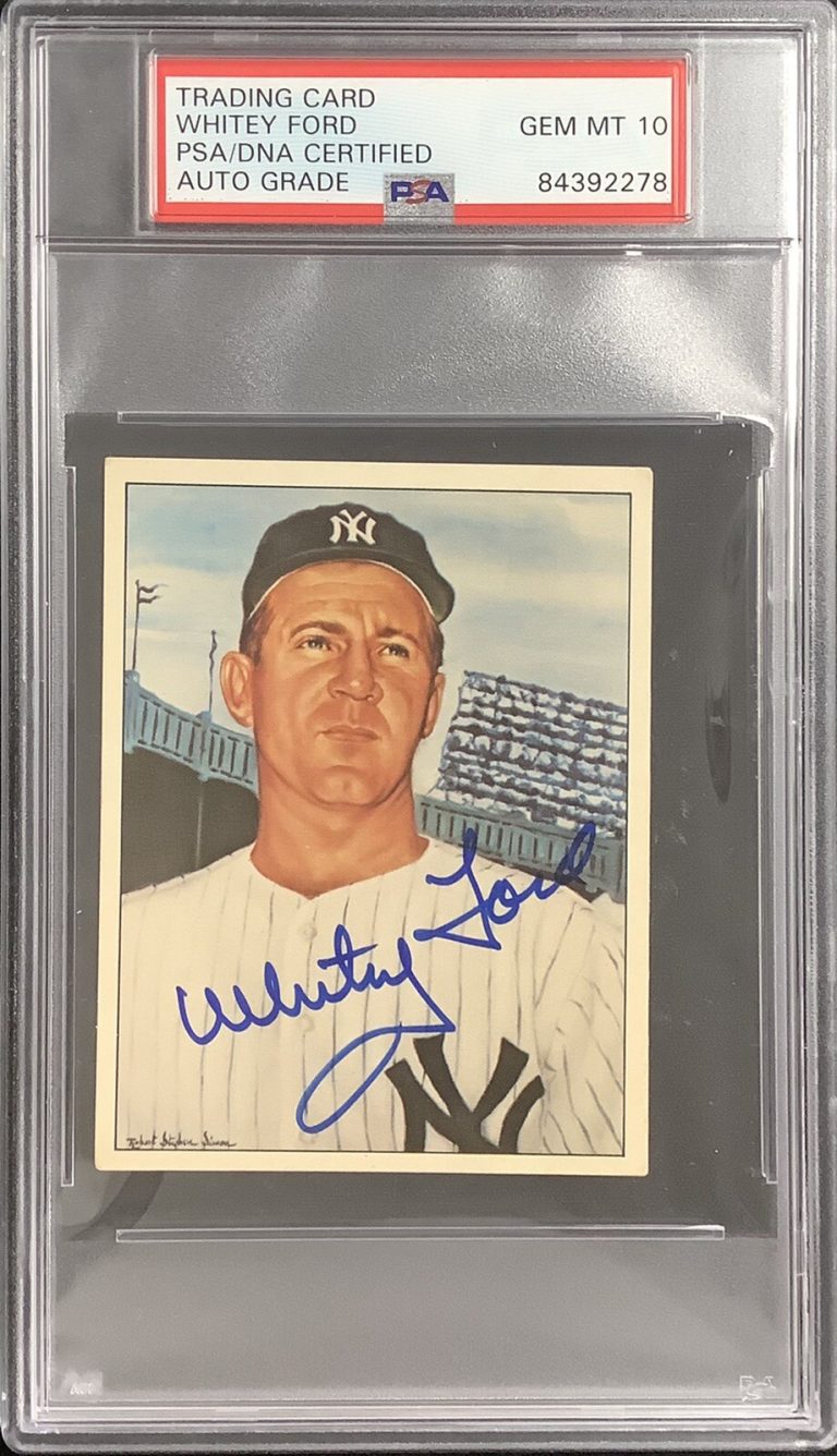 Whitey Ford Signed 1983 TCMA #13 Card 50 Years Yankees HOF PSA/DNA Auto Gem 10