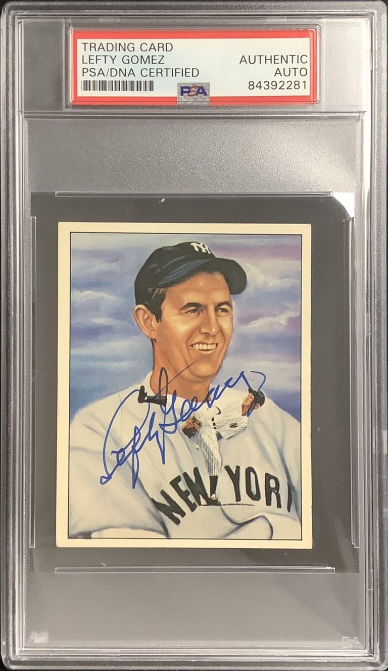 Lefty Gomez Signed 1983 TCMA #16 Card 50 Years of Yankees Autograph HOF PSA/DNA