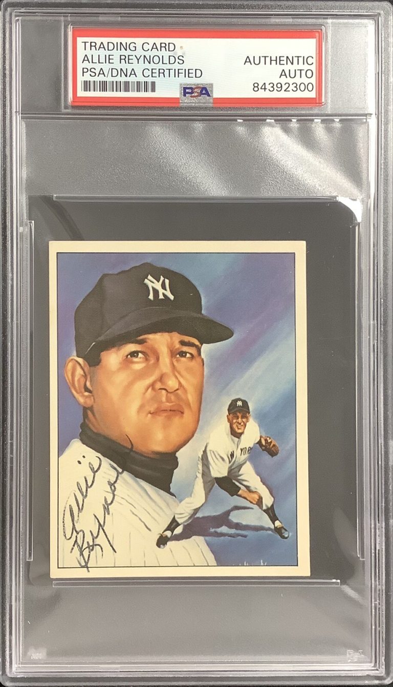 Allie Reynolds Signed 1983 TCMA #35 Card 50 Years Yankees Autograph HOF PSA/DNA