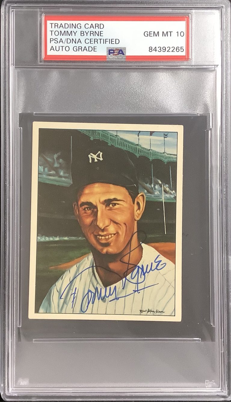 Tommy Byrne Signed 1983 TCMA #5 Card 50 Years of Yankees PSA/DNA Auto Gem Mt 10