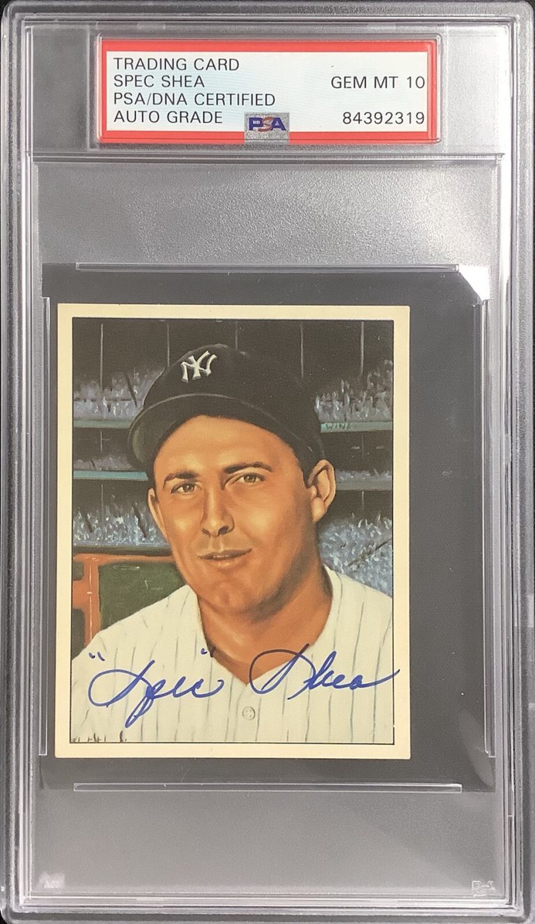 Spec Shea Signed 1983 TCMA #43 Card 50 Years of Yankees PSA/DNA Auto Gem Mt 10