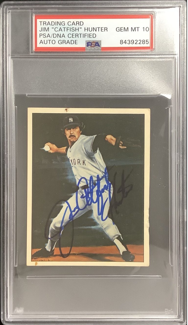 Catfish Hunter Signed 1983 TCMA #20 Card 50 Years Yankees HOF PSA/DNA Auto Gem10