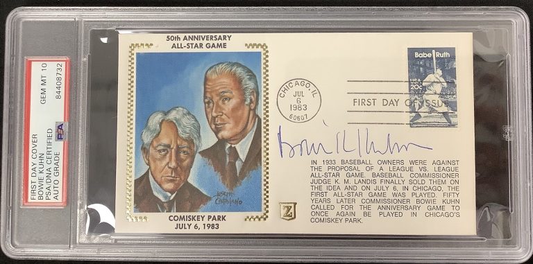 Bowie Kuhn Signed FDC Envelope July 6 1983 Autograph HOF PSA/DNA GEM MT 10