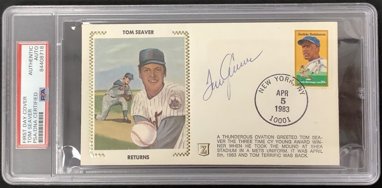 Tom Seaver Signed FDC Envelope Apr 5 1983 NY Mets Autograph HOF CY ROY PSA/DNA