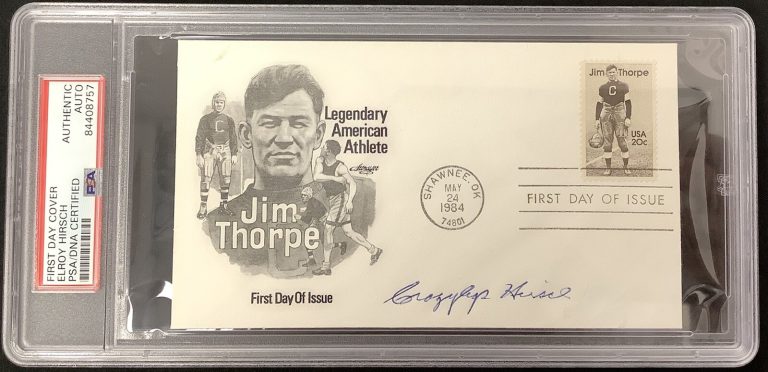 Elroy Hirsch Signed FDC Envelope May 24 1984 Crazylegs Rams Auto HOF PSA/DNA