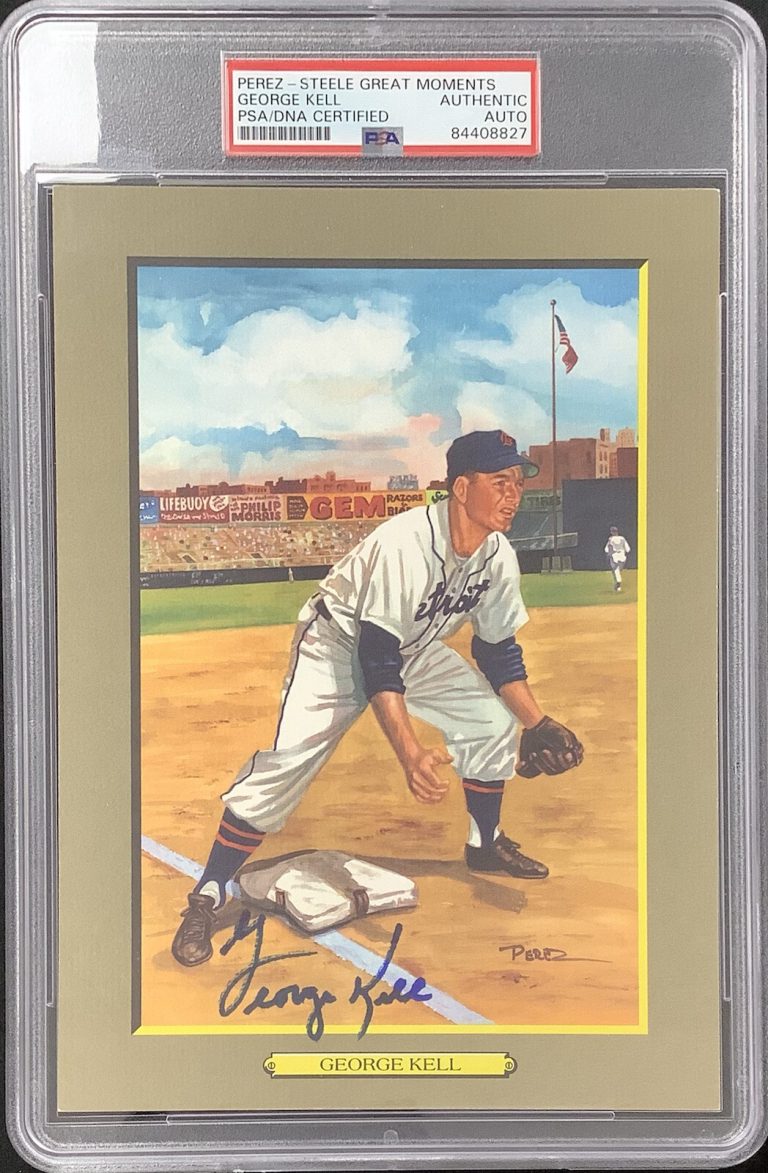 George Kell Signed Perez Steele Great Moments Postcard Tigers Auto HOF PSA/DNA