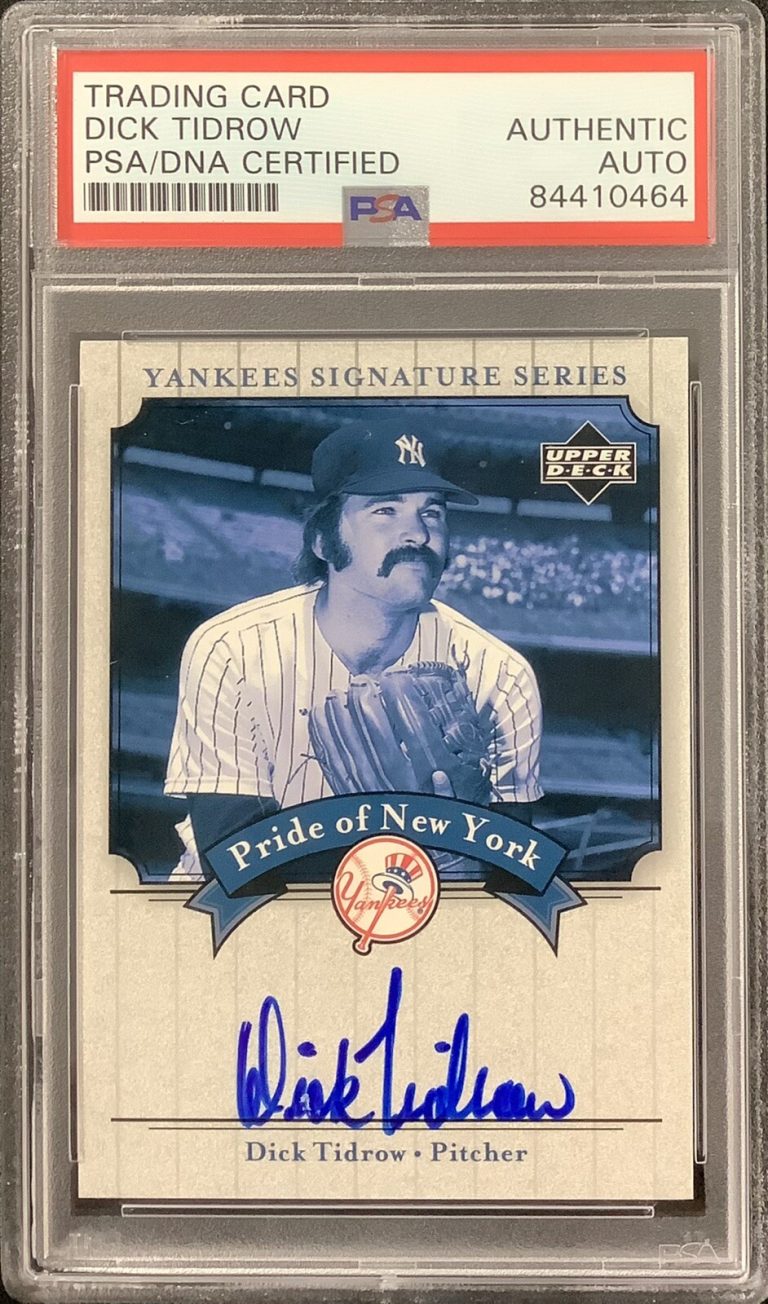 Dick Tidrow Signed 2003 Upper Deck Yankees Sig Series #PN-DT Card Auto PSA/DNA