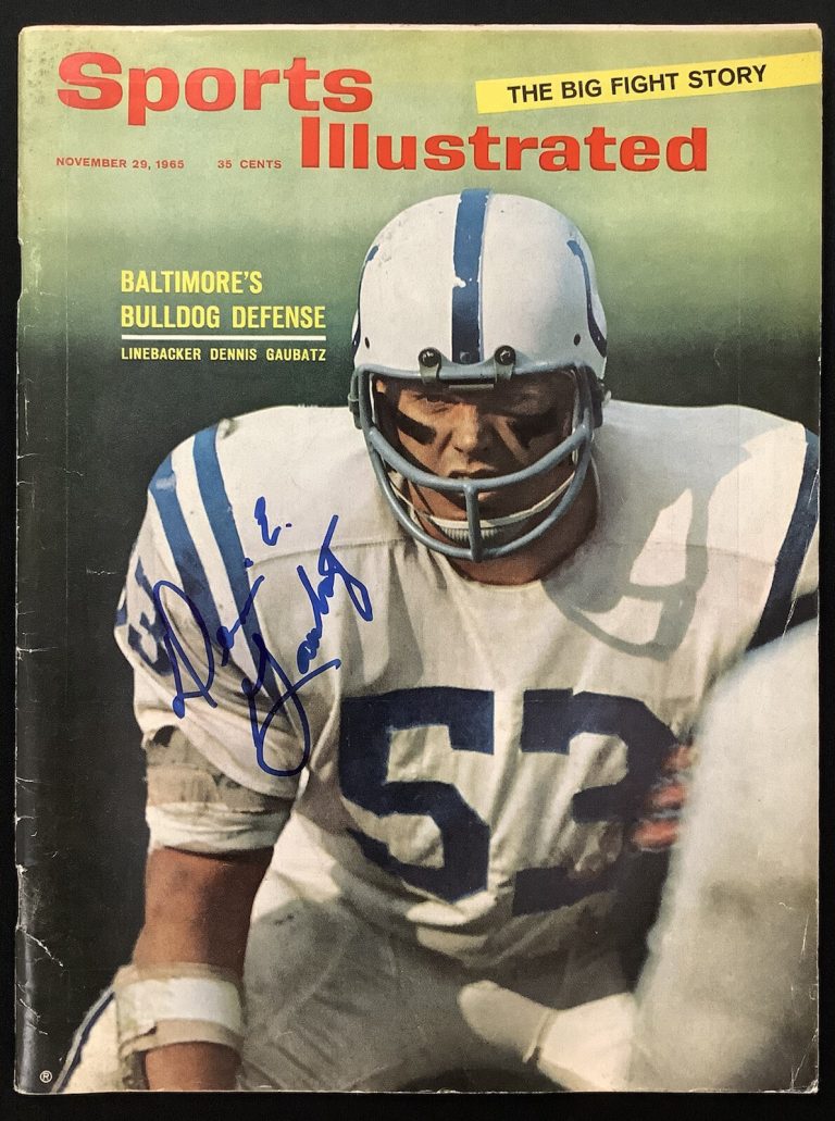 Dennis Gaubatz Signed Sports Illustrated 11/29/65 No Label Colts Autograph JSA