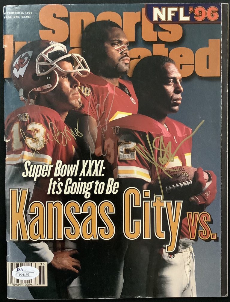Marcus Allen Signed Sports Illustrated 9/2/96 No Label N Smith S Bono Auto JSA