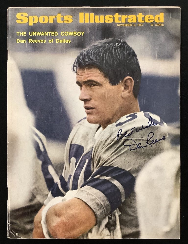 Dan Reeves Signed Sports Illustrated Mag 11/6/67 No Label Cowboys Autograph JSA