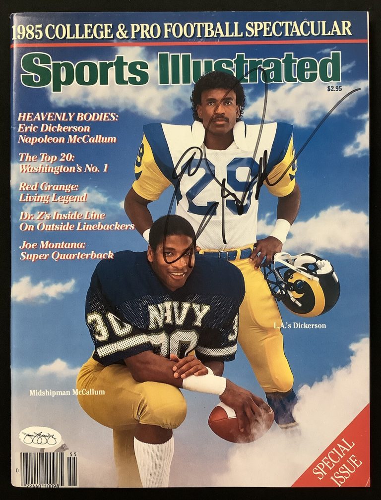 Eric Dickerson Signed Sports Illustrated 1985 Special Issue NoLabel Auto HOF JSA