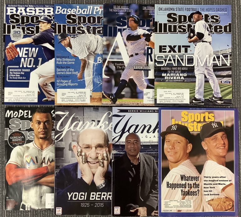 Baseball Lot of 8 Sports Illustrated + Yankees Magazine Yogi Maris Mantle Judge