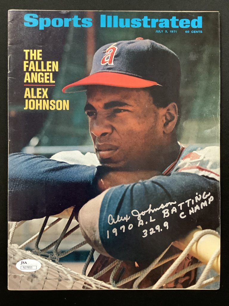 Alex Johnson Signed Sports Illustrated 7/5/71 No Label Angels Baseball Auto JSA
